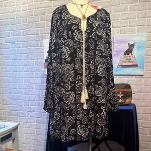 2 for $20 Hayden Elegant Black and White Floral Top